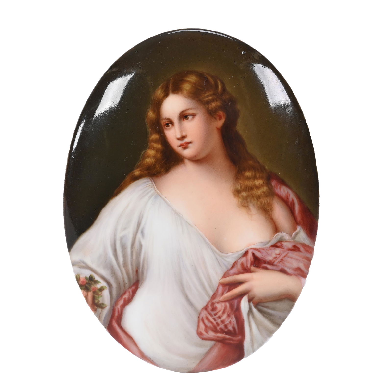 Oval Porcelain Plaque, Unidentified German Mark (1 of 2)