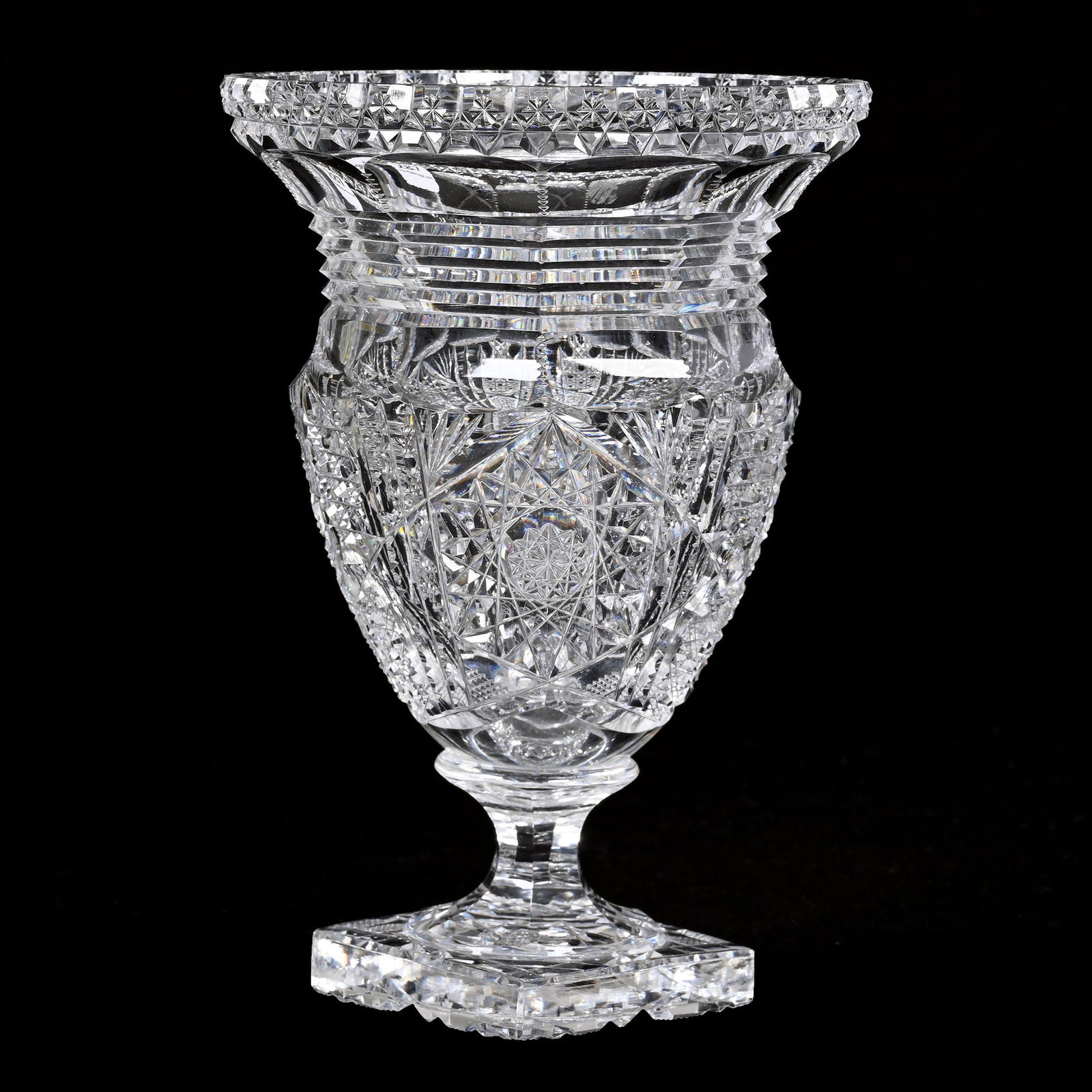 Pedestal Vase, American Brilliant Cut Glass, Urn Shape (1 of 3)