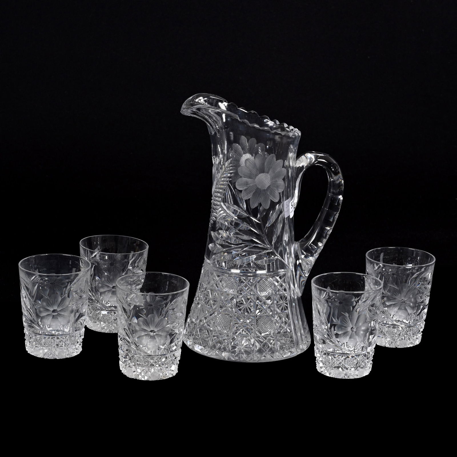 Water Set, ABCG, Engraved Floral And Harvard (1 of 4)