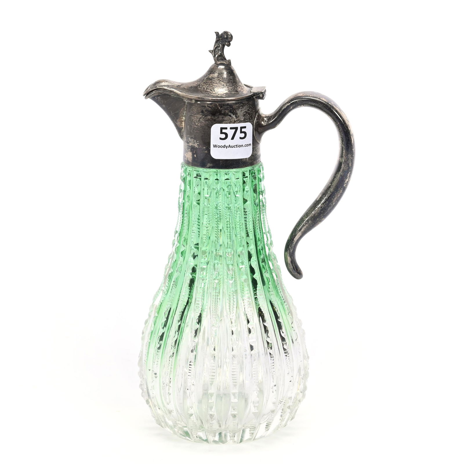 Syrup Pitcher, BPCG, Green Shading To Clear (1 of 3)