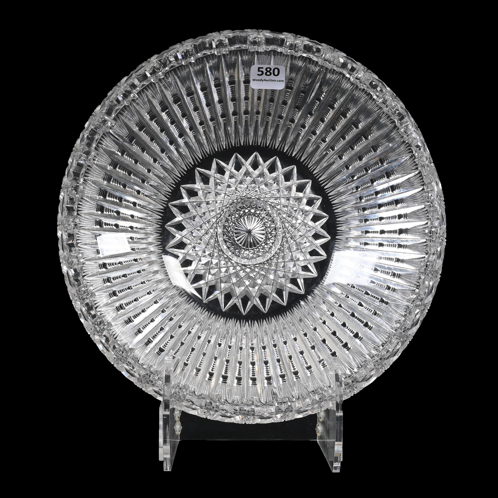Bowl, Rolled Rim, ABCG: Bowl, Rolled Rim, ABCG, 3.25" x 9.75", Pattern Resembles Border And Prism Pattern By Pitkin And Brooks, Tooth Repair, Nebraska Private Collection.