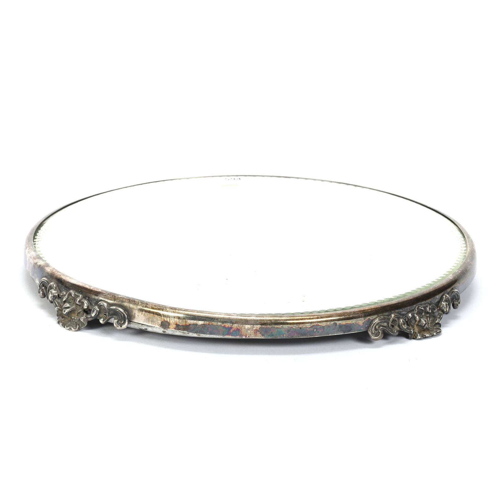 Beveled Mirror Plateau, Silverplate Frame (1 of 3)
