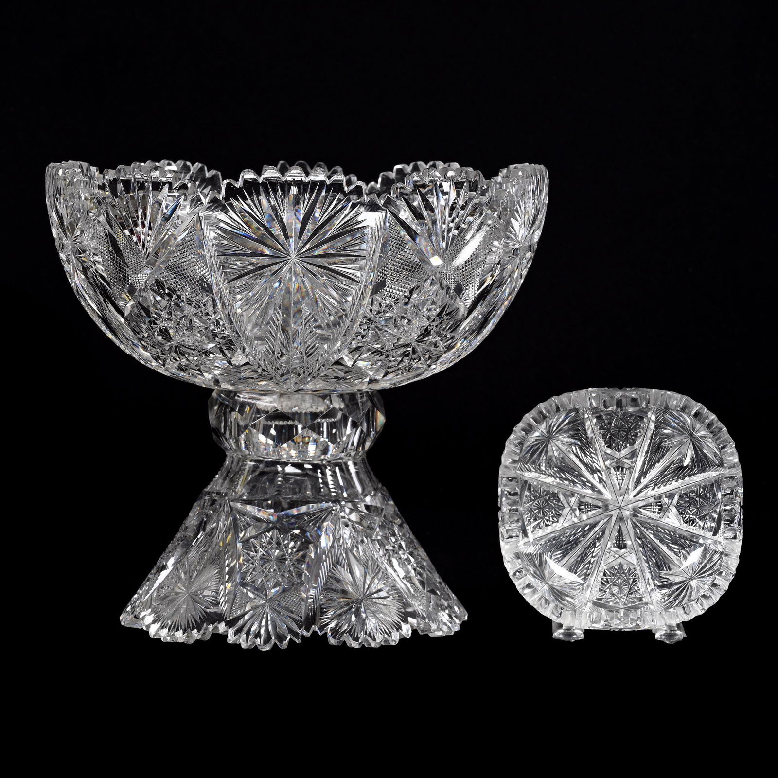 Punch Bowl, Two Part, ABCG, Palm Pattern (1 of 3)