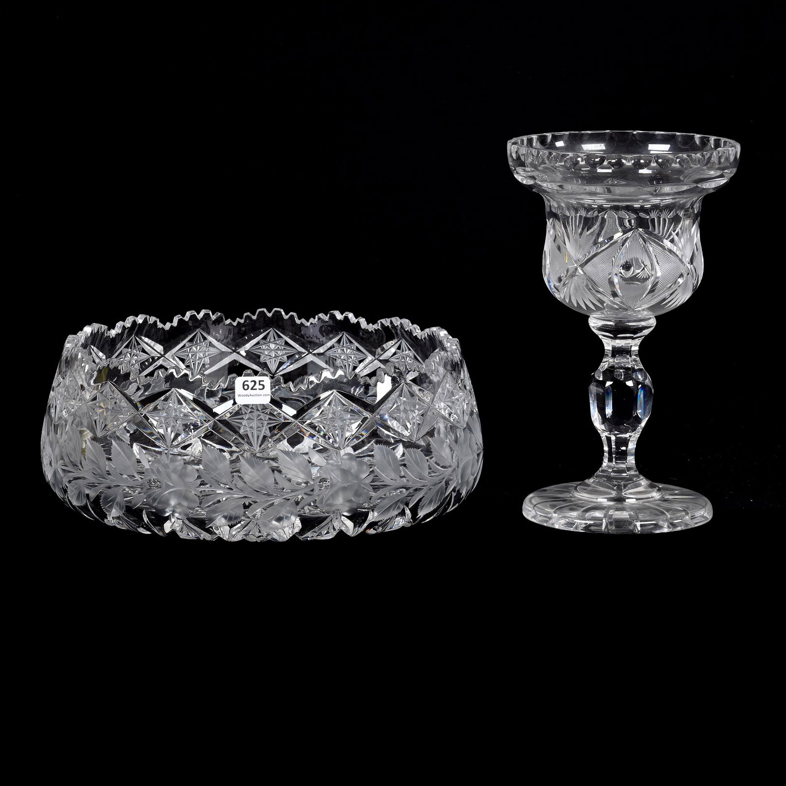 (2) Contemporary Cut Glass Items (1 of 4)