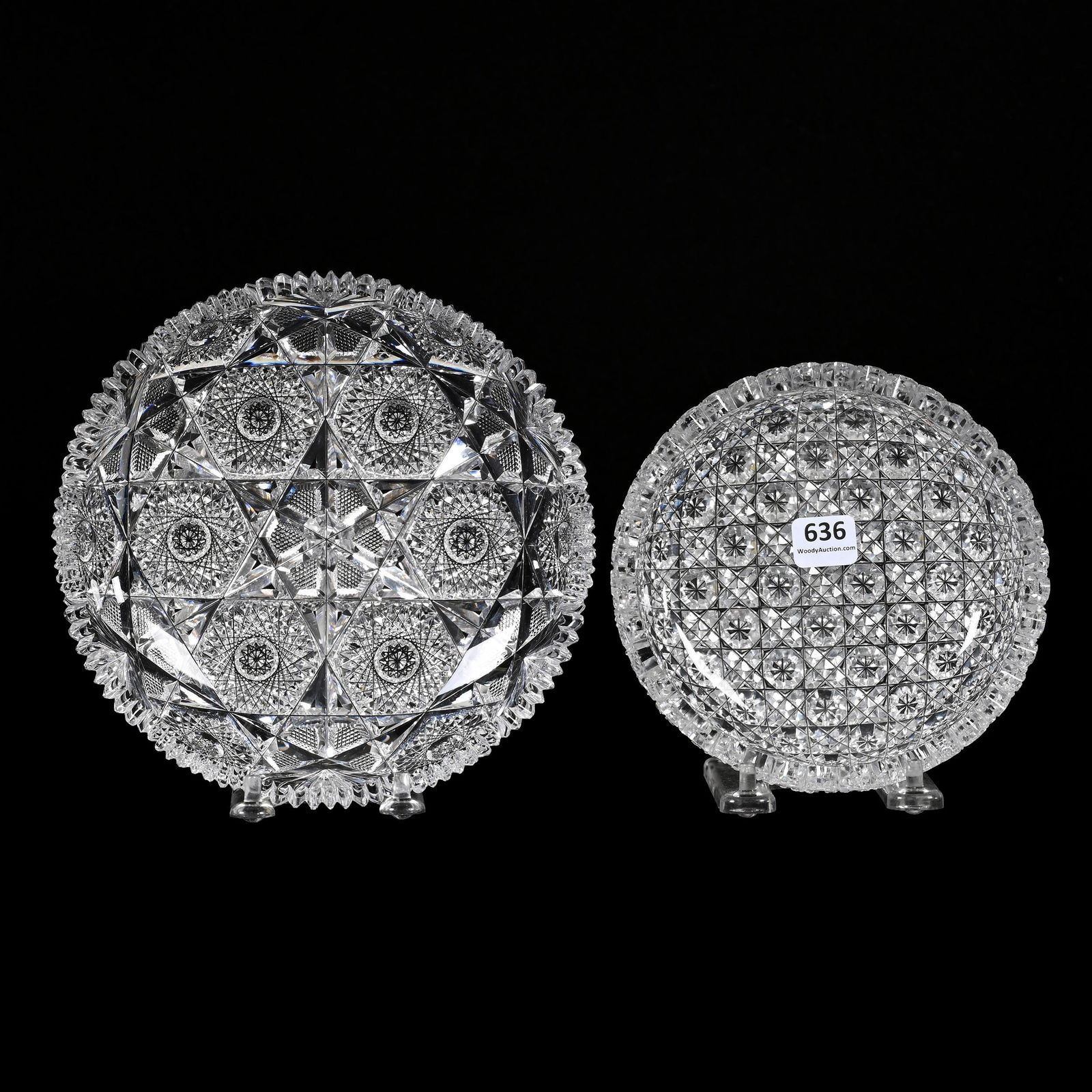 (2) Low Bowls, American Brilliant Cut Glass (1 of 3)