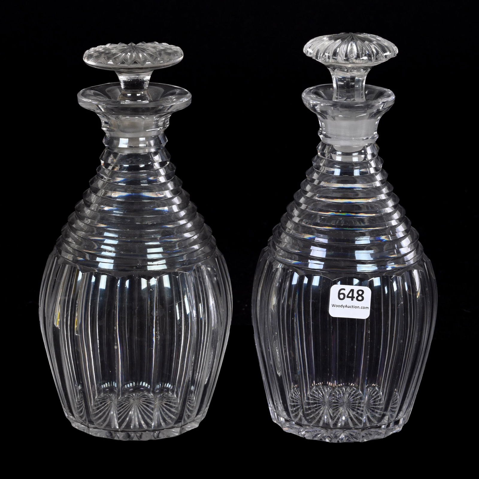 Pair Decanters, Brilliant Period Cut Glass (1 of 9)