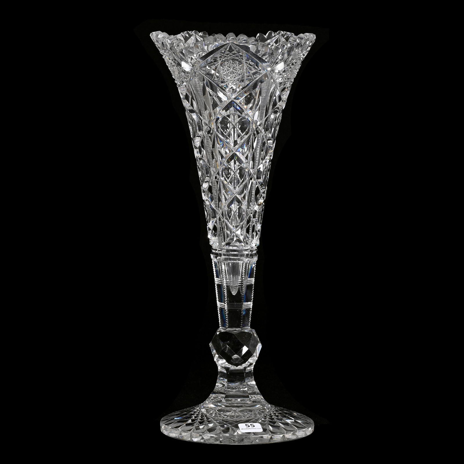 Trumpet Vase, ABCG, Navarre Pattern By Hawkes (1 of 3)