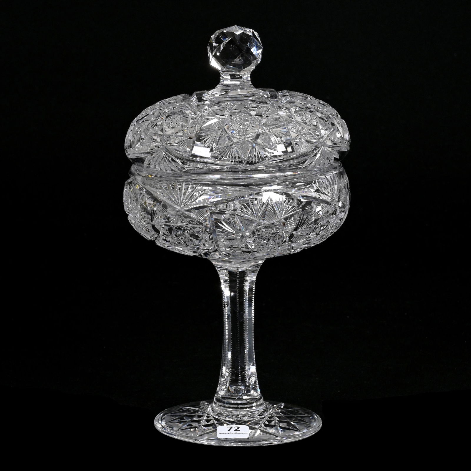 Covered Compote, American Brilliant Cut Glass (1 of 3)