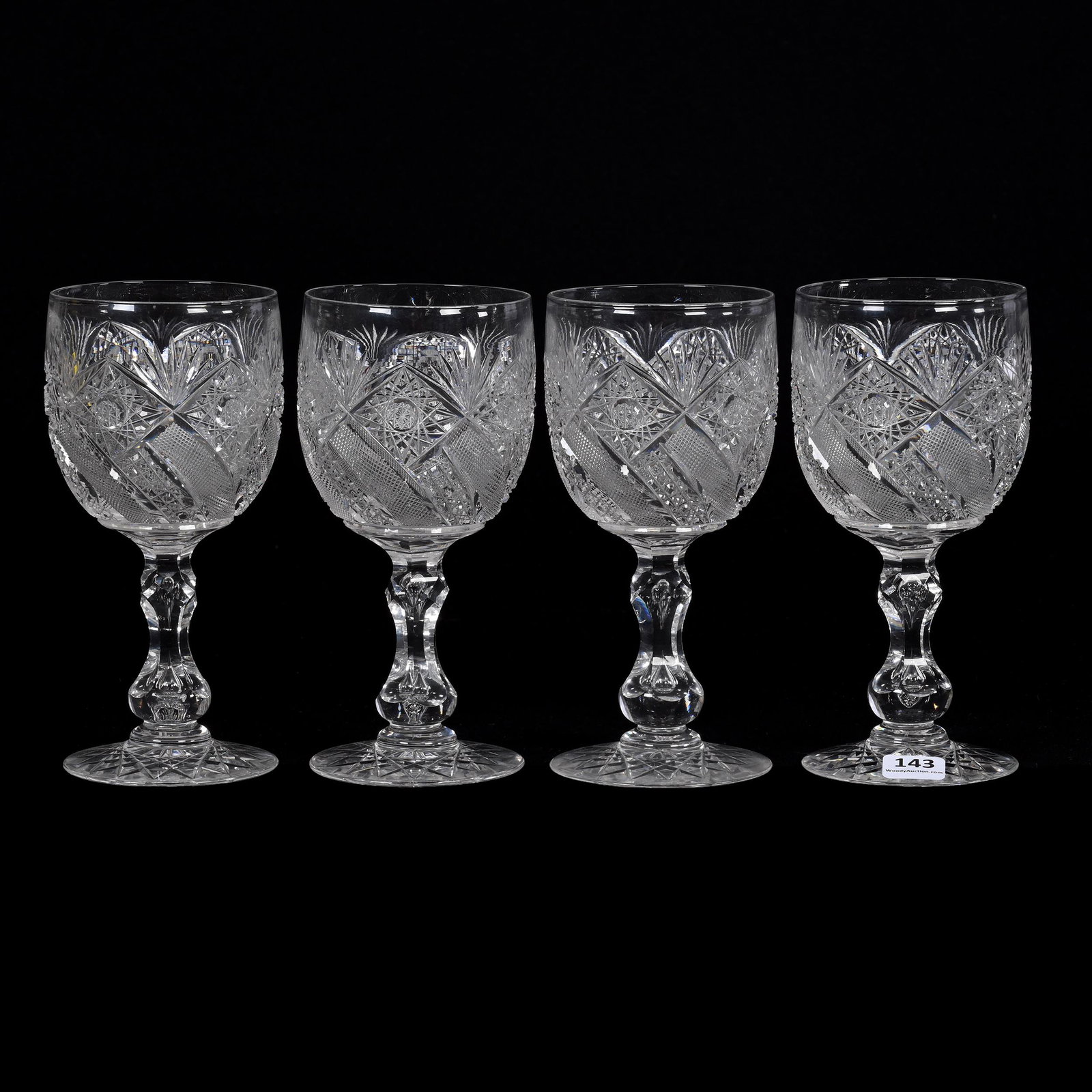 (4) Goblets, ABCG, Comet Type Pattern (1 of 3)
