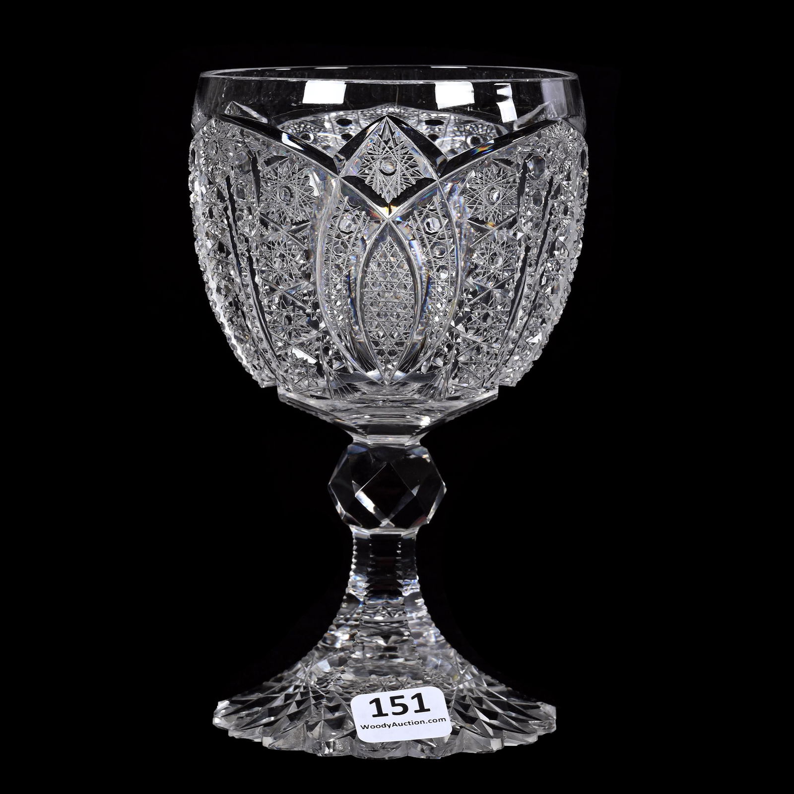 Goblet, ABCG, Signed Libbey Aztec Pattern (1 of 3)