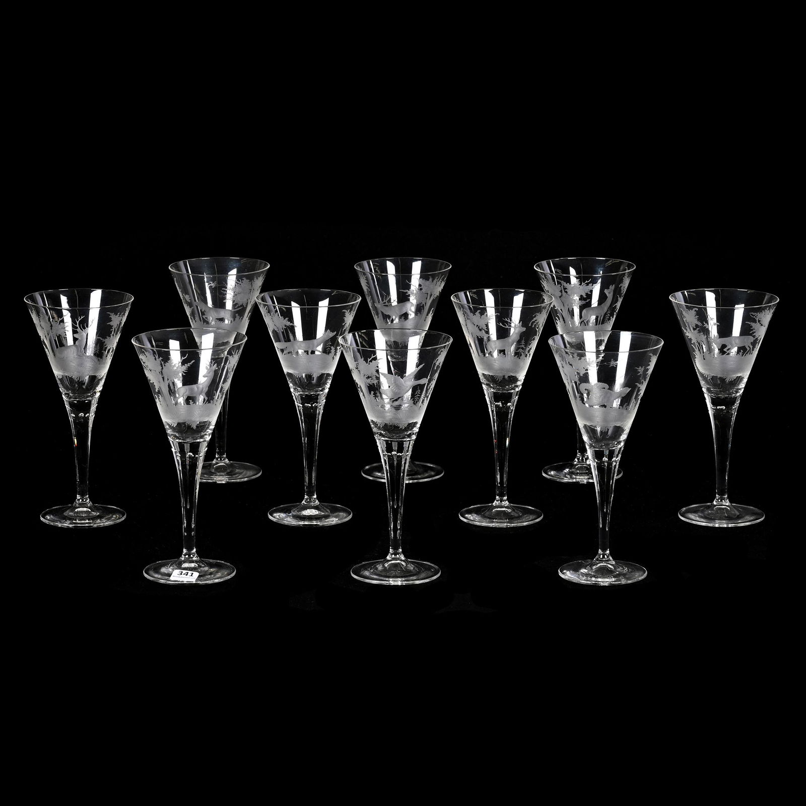 (10) Goblets, BPCG, Finely Engraved (1 of 4)