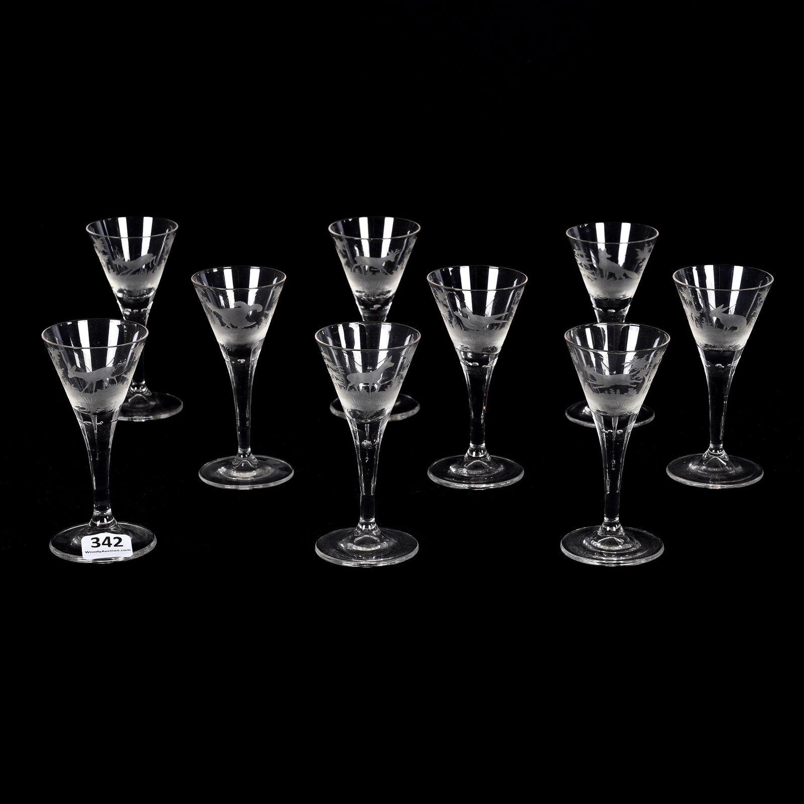 (9) Cordial Stems, BPCG, Finely Engraved (1 of 5)