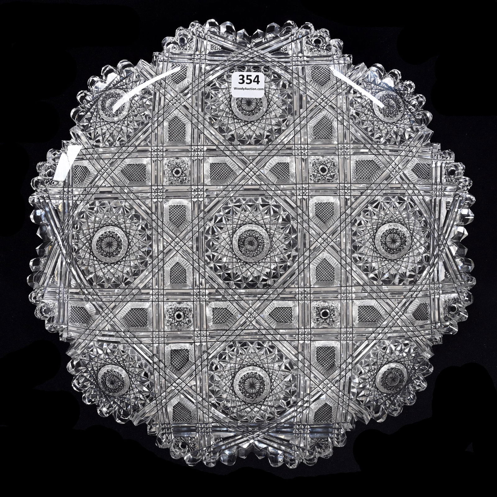 Round Tray, Cut Glass, Imperial Pattern By Hawkes (1 of 2)