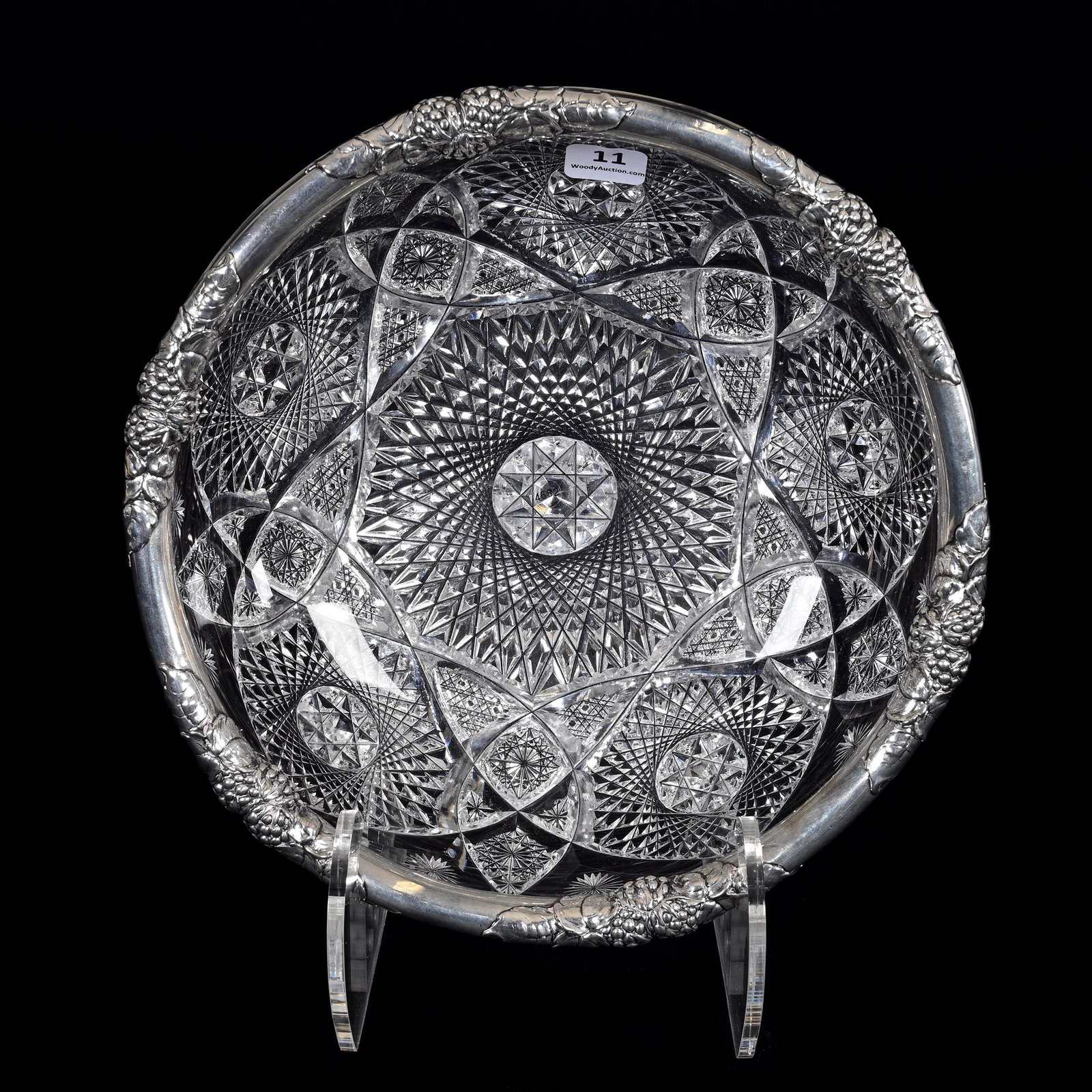 Low Bowl, ABCG, Embossed Gorham Sterling Silver Rim (1 of 7)