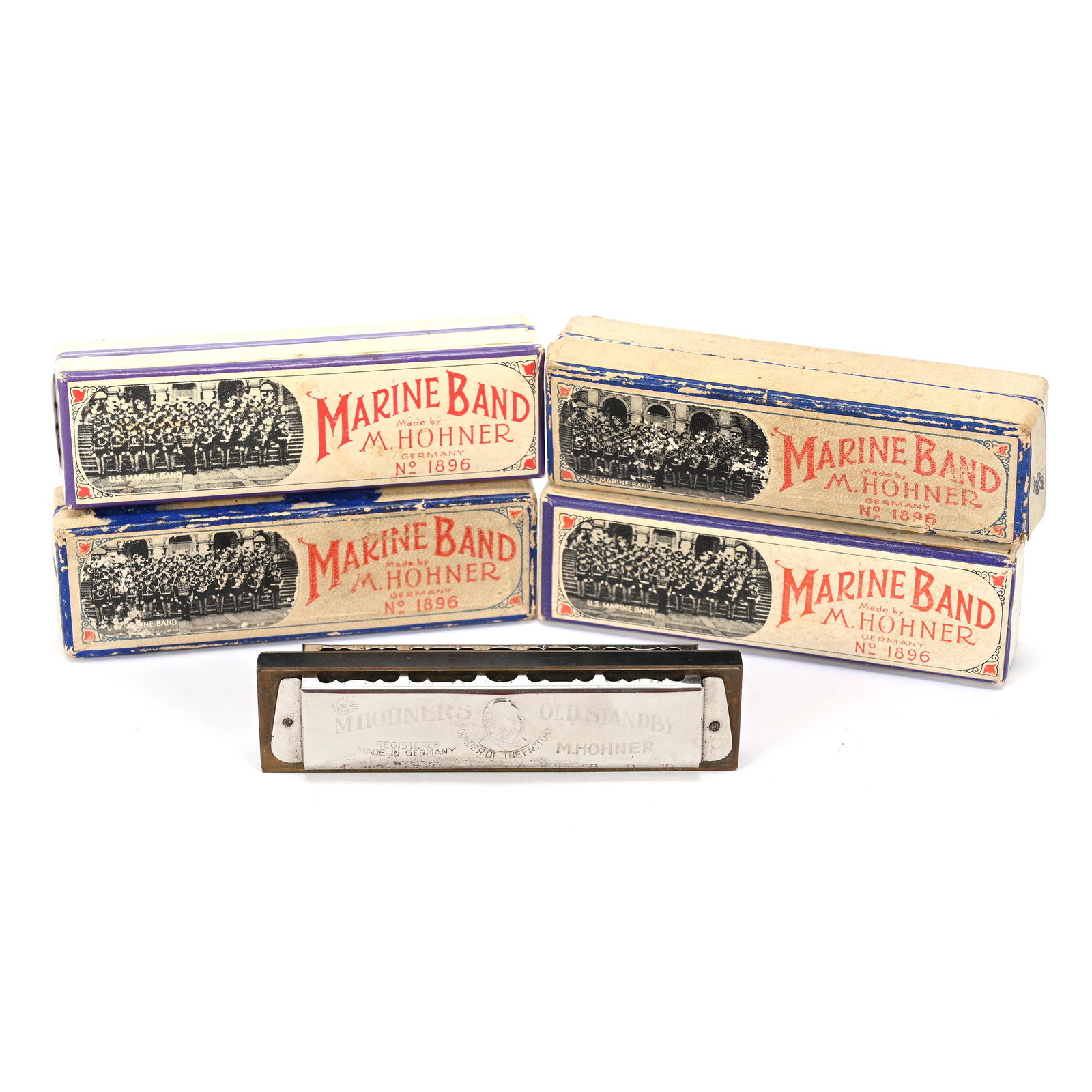 (4) Harmonicas, All Are Marine Band By Hohner (1 of 5)