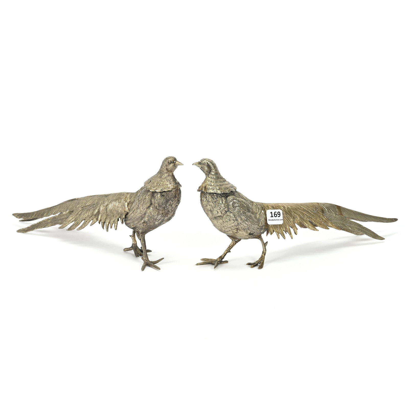 Pair Silverplate Figural Pheasants (1 of 4)