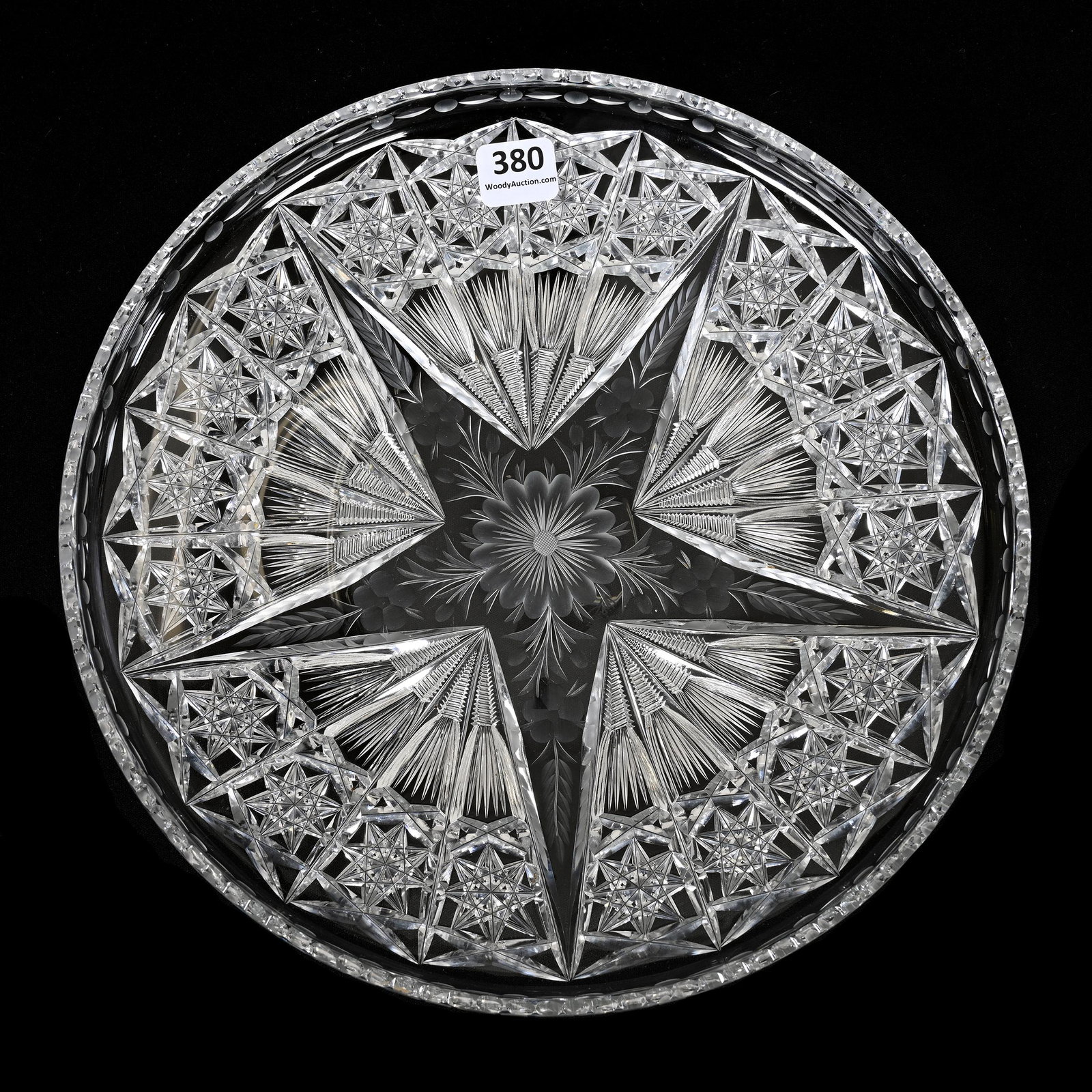 Plate, American Brilliant Cut Glass, Signed Tuthill Cosmos Pattern (1 of 3)