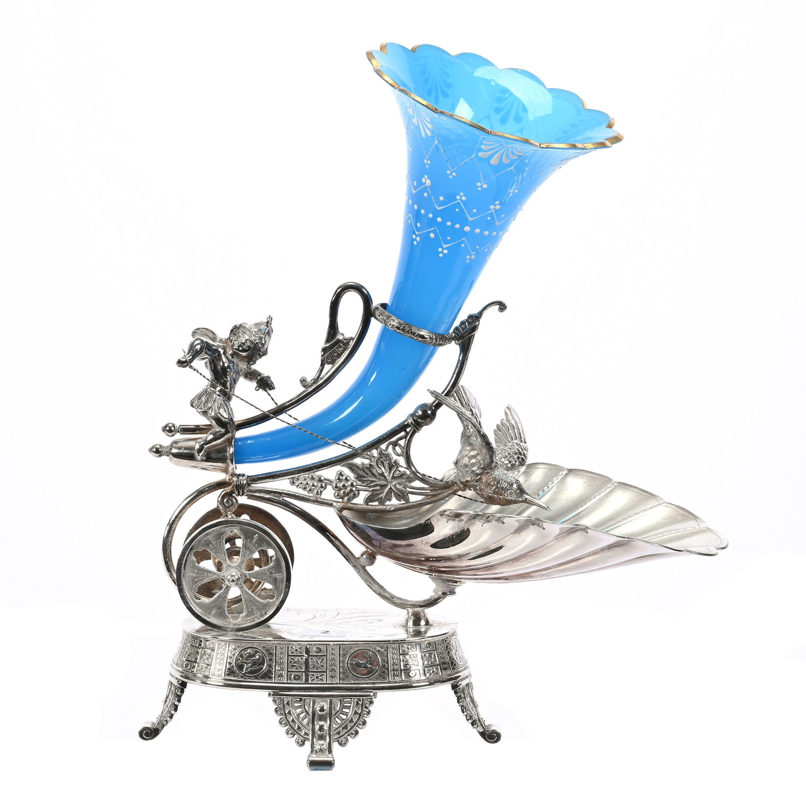 Victorian Figural Silver Plate Vase (1 of 5)