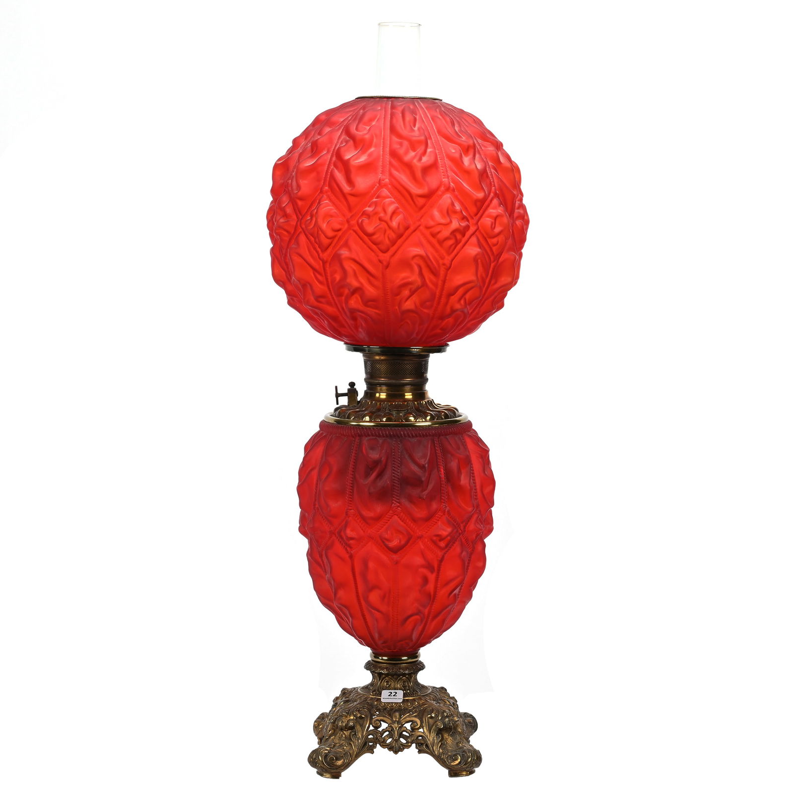 Red Satin Gone With Wind Lamp (1 of 4)