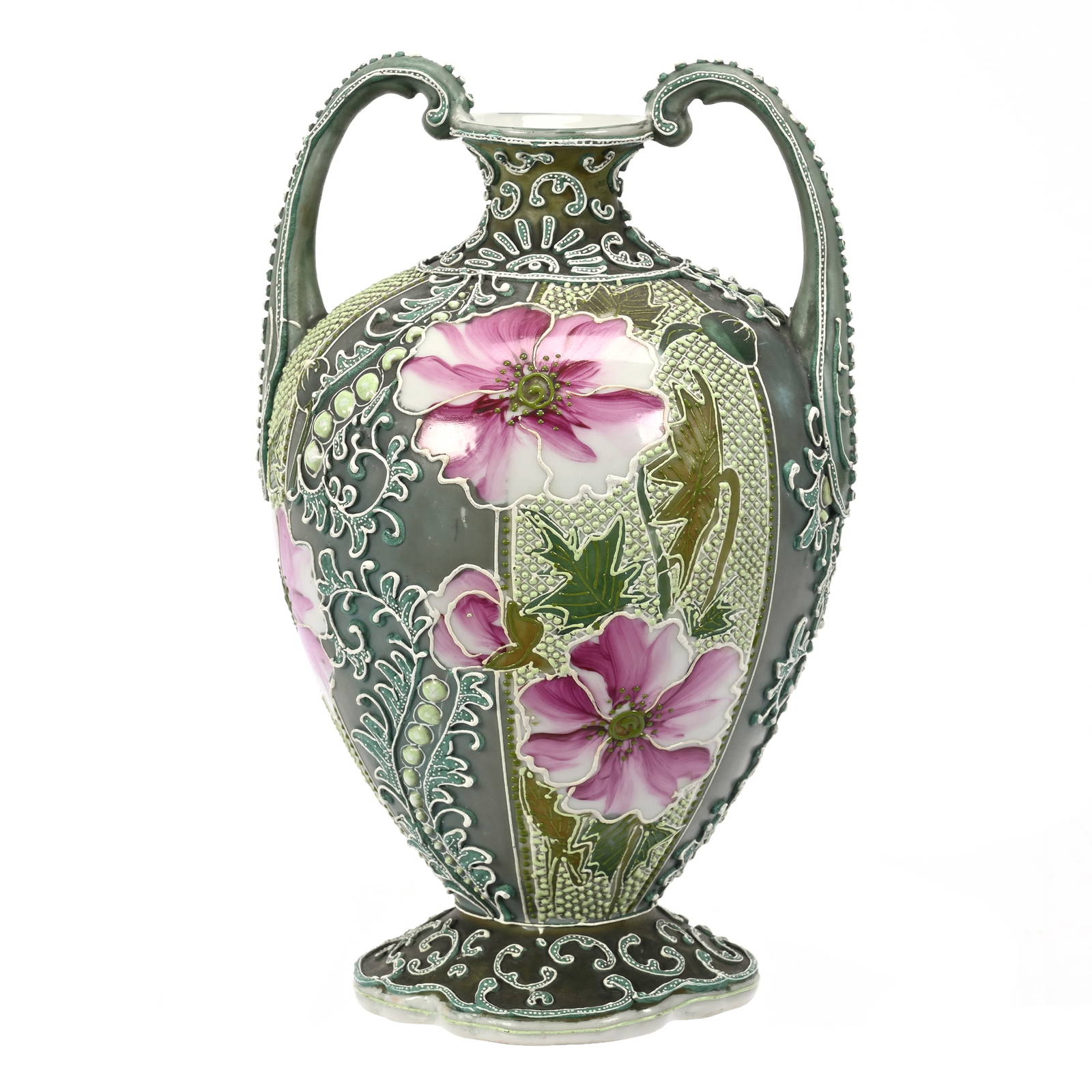 Vase, Two Handles, Unmarked Nippon Style Auction