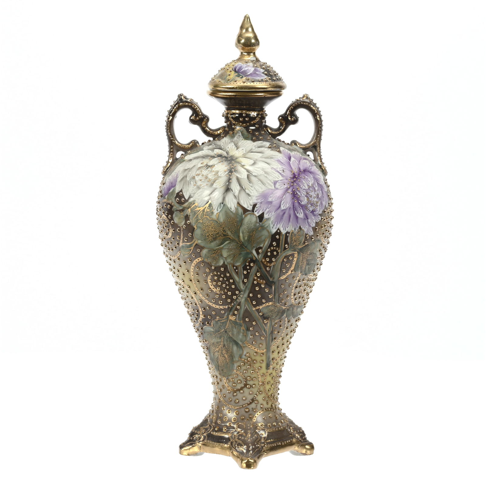 Urn, Covered, Two Handles, Marked Nippon (1 of 5)