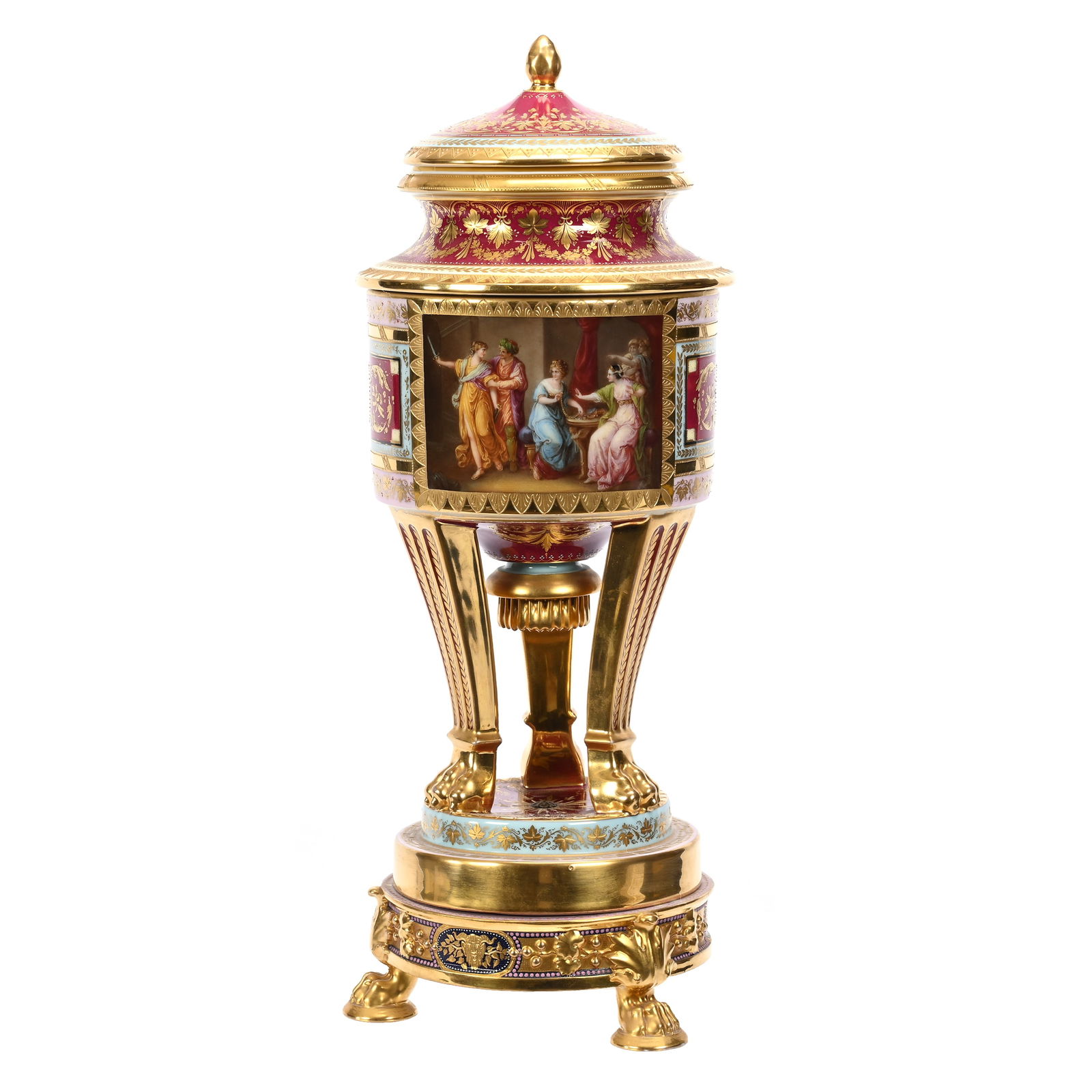 Covered Urn, Three Part, Marked Royal Vienna (1 of 6)