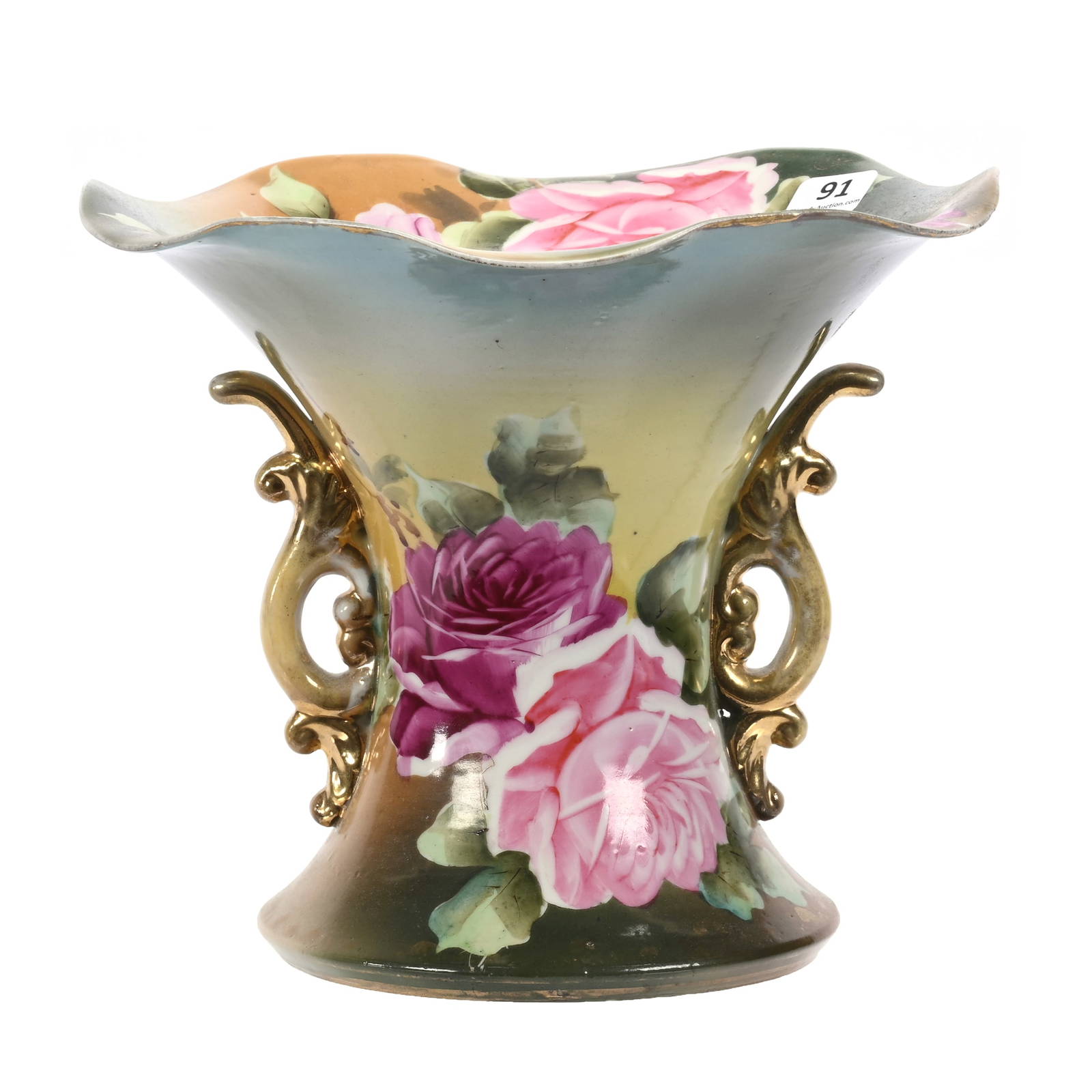 Flared Vase, Two Handles, Marked Nippon Auction