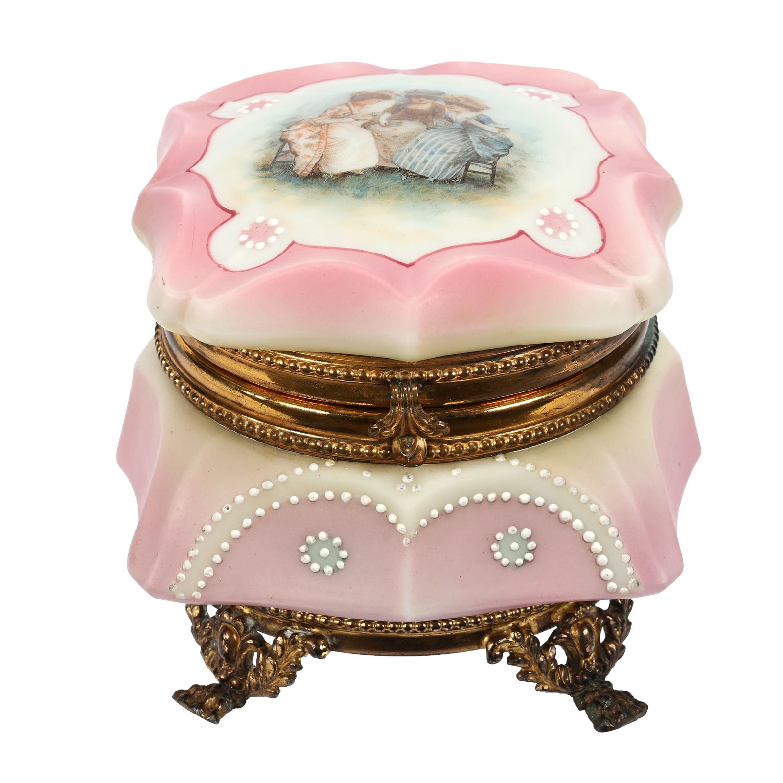 Square Jewel Box Marked Nakara Art Glass (1 of 5)