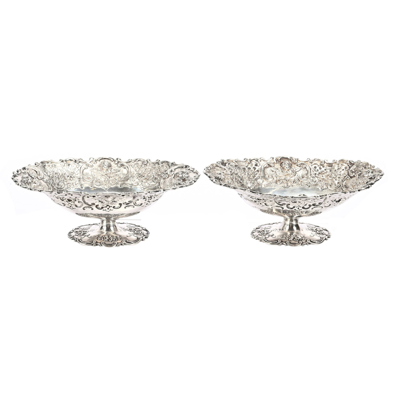 Pair Pedestal Dishes, Solid Sterling Silver (1 of 4)