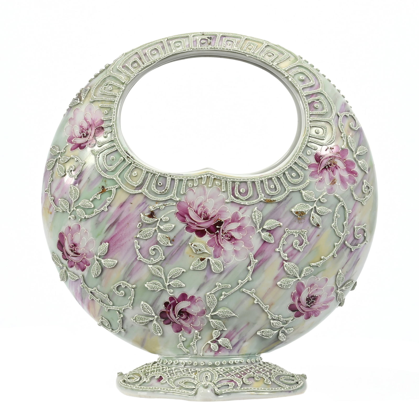 Pedestal "Moon" Basket, Unmarked Nippon Style (1 of 3)