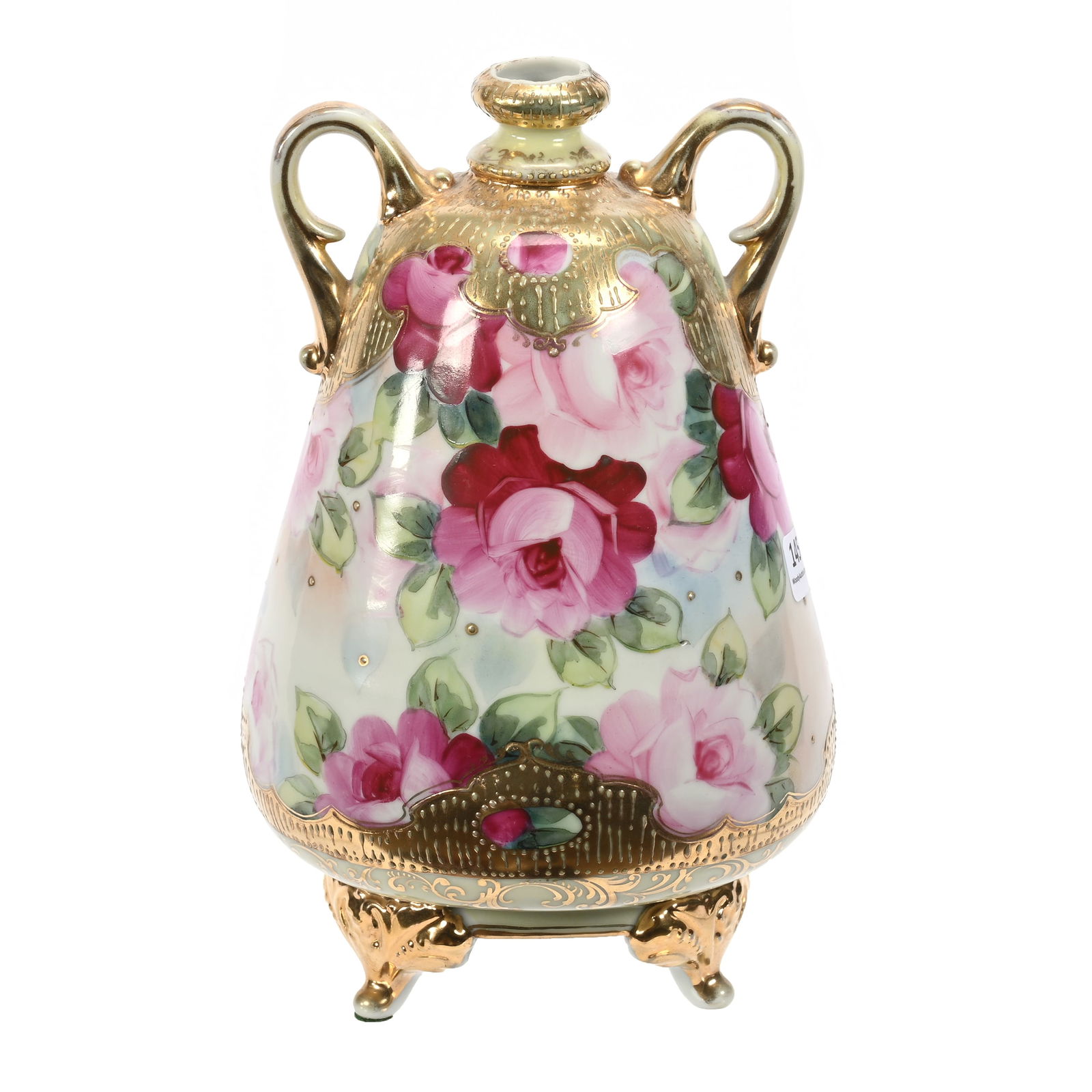 Vase, Two Handles, Unmarked Nippon Style (1 of 4)