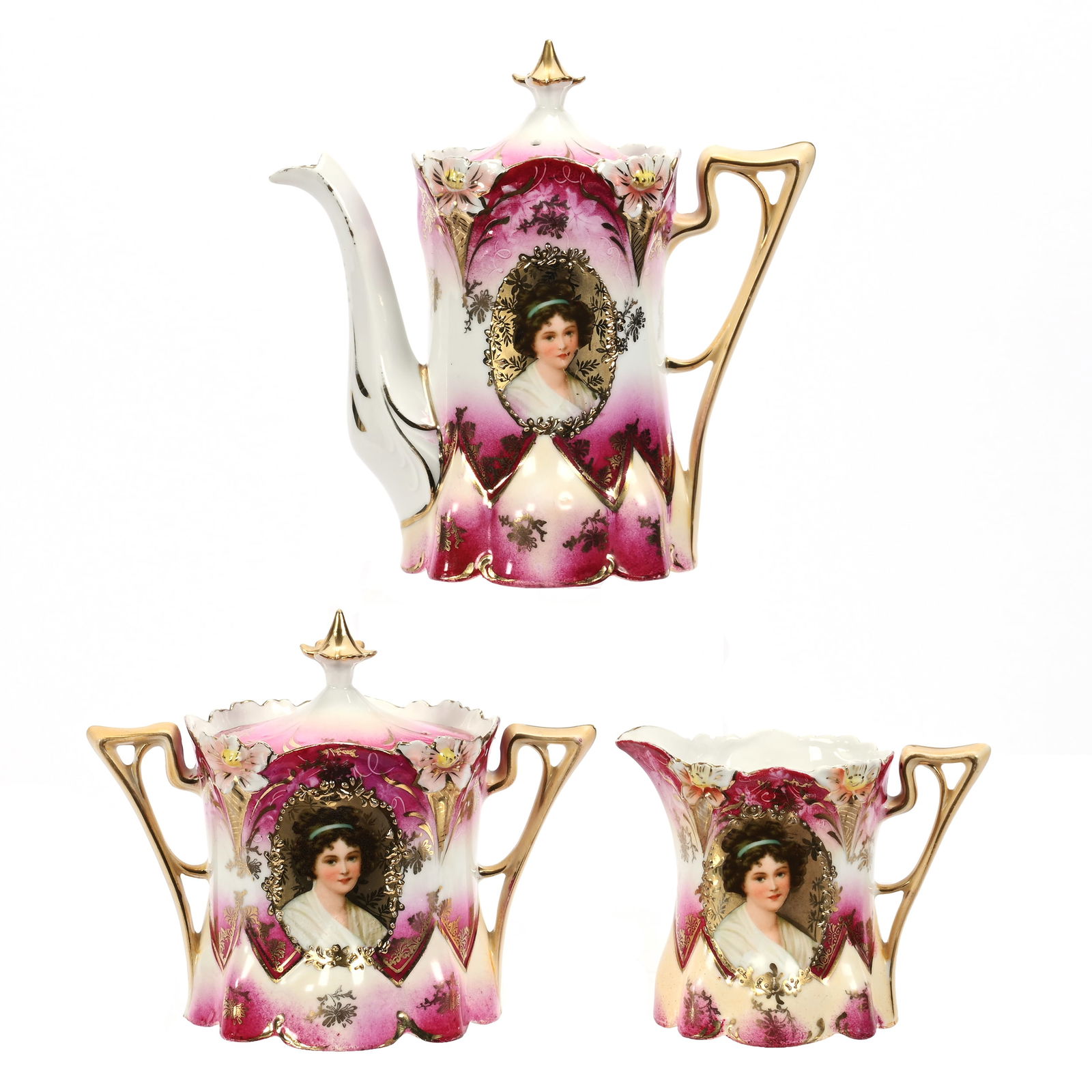 Tea Set, Three Piece, Unmarked R.S. Prussia (1 of 6)