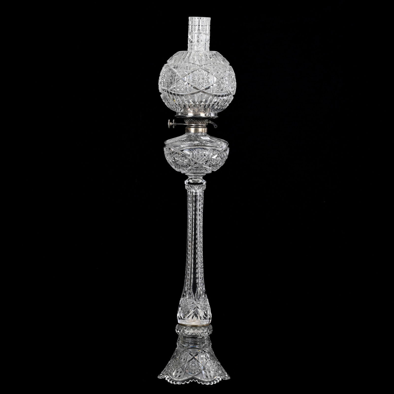 Banquet Lamp, ABCG, Signed Libbey Ellsmere Pattern (1 of 5)