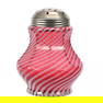 Sugar Shaker, Cranberry Opalescent Swirl Art Glass
