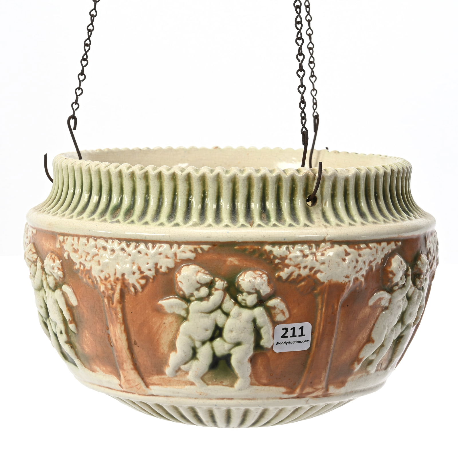 Hanging Basket, Roseville Art Pottery, Unmarked (1 of 4)