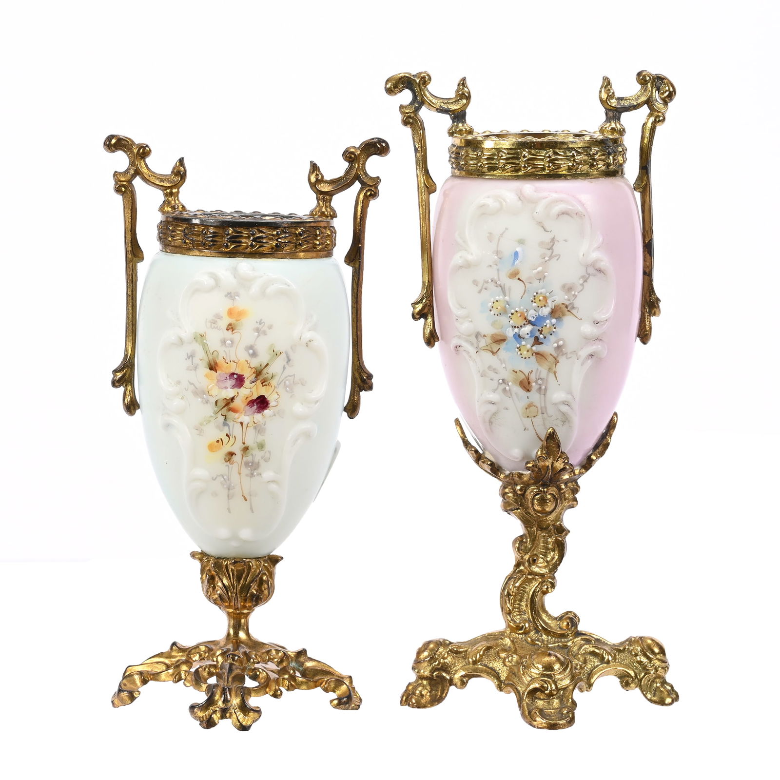 (2) Pedestal Vases, Unmarked Wave Crest (1 of 3)