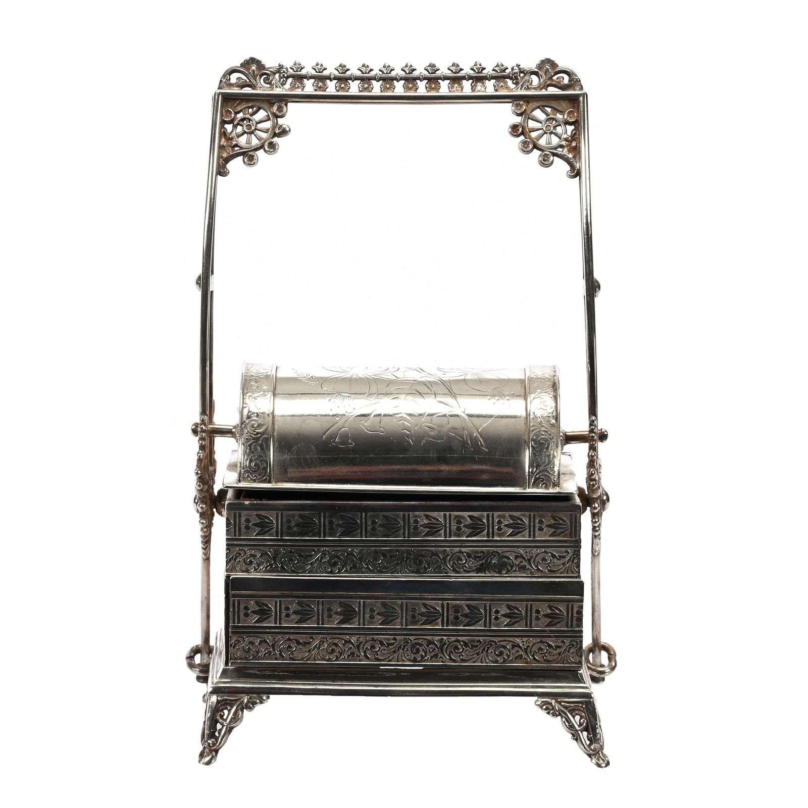 Victorian Silver Plate Jewel Casket, Mechanical (1 of 4)