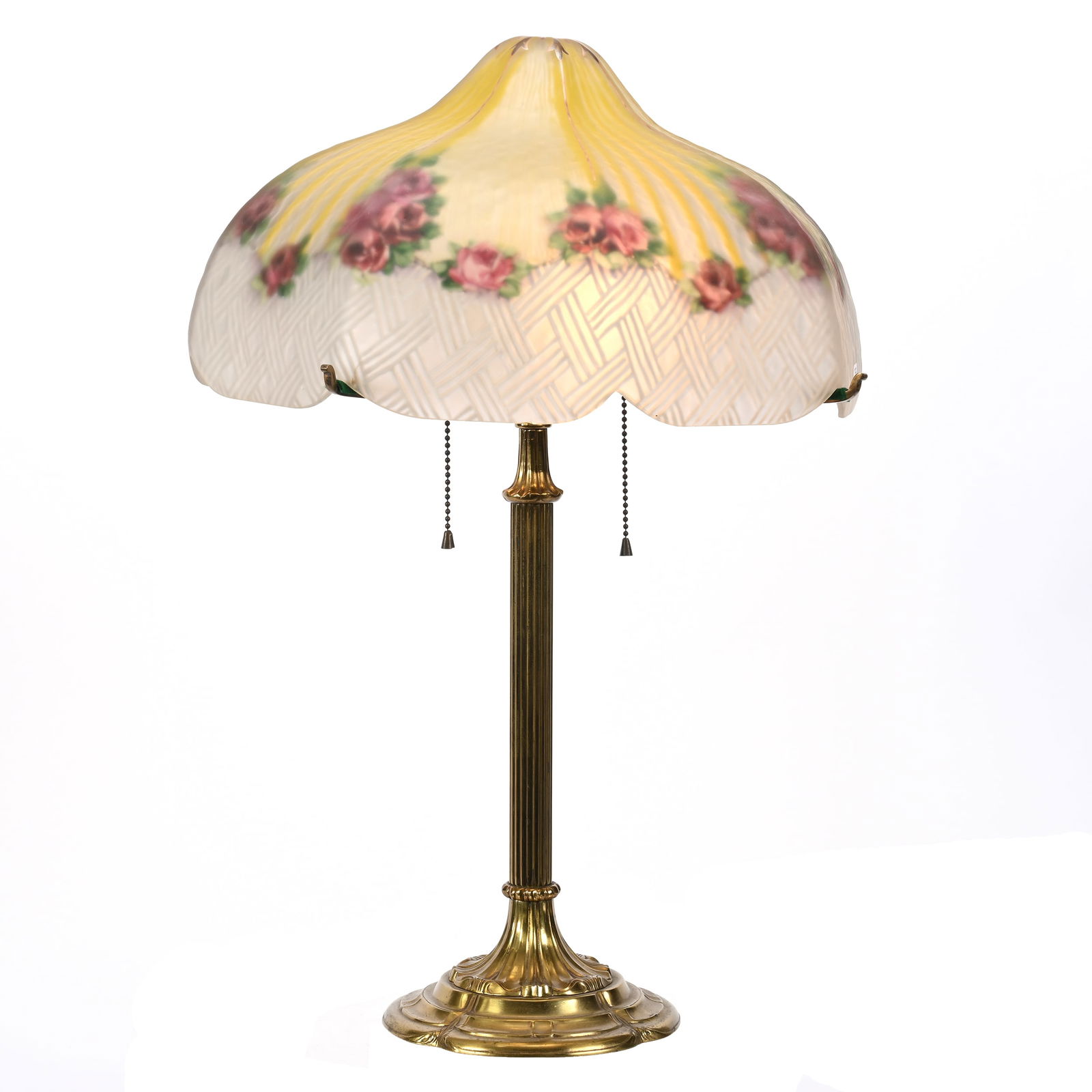 Table Lamp, Reverse Painted Chipped Ice Shade (1 of 7)