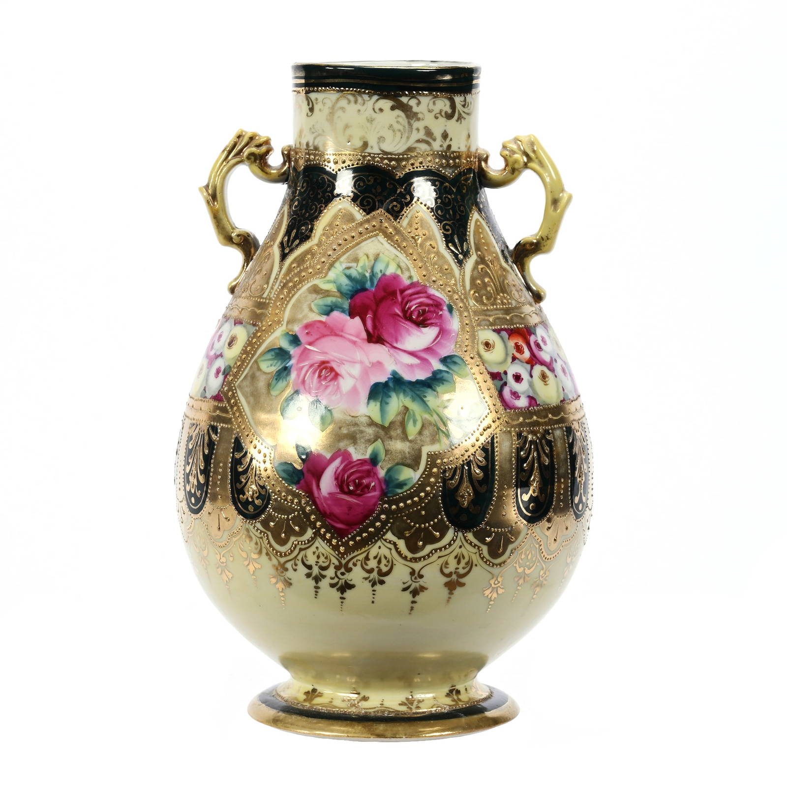 Vase, Two Handles, Unmarked Nippon Style Sep 23, 2023 Woody Auction