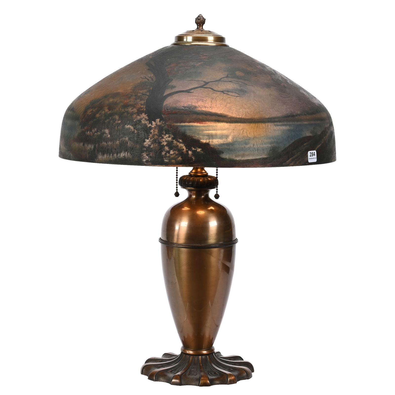 Table Lamp, Reverse Painted Chipped Ice Shade (1 of 8)