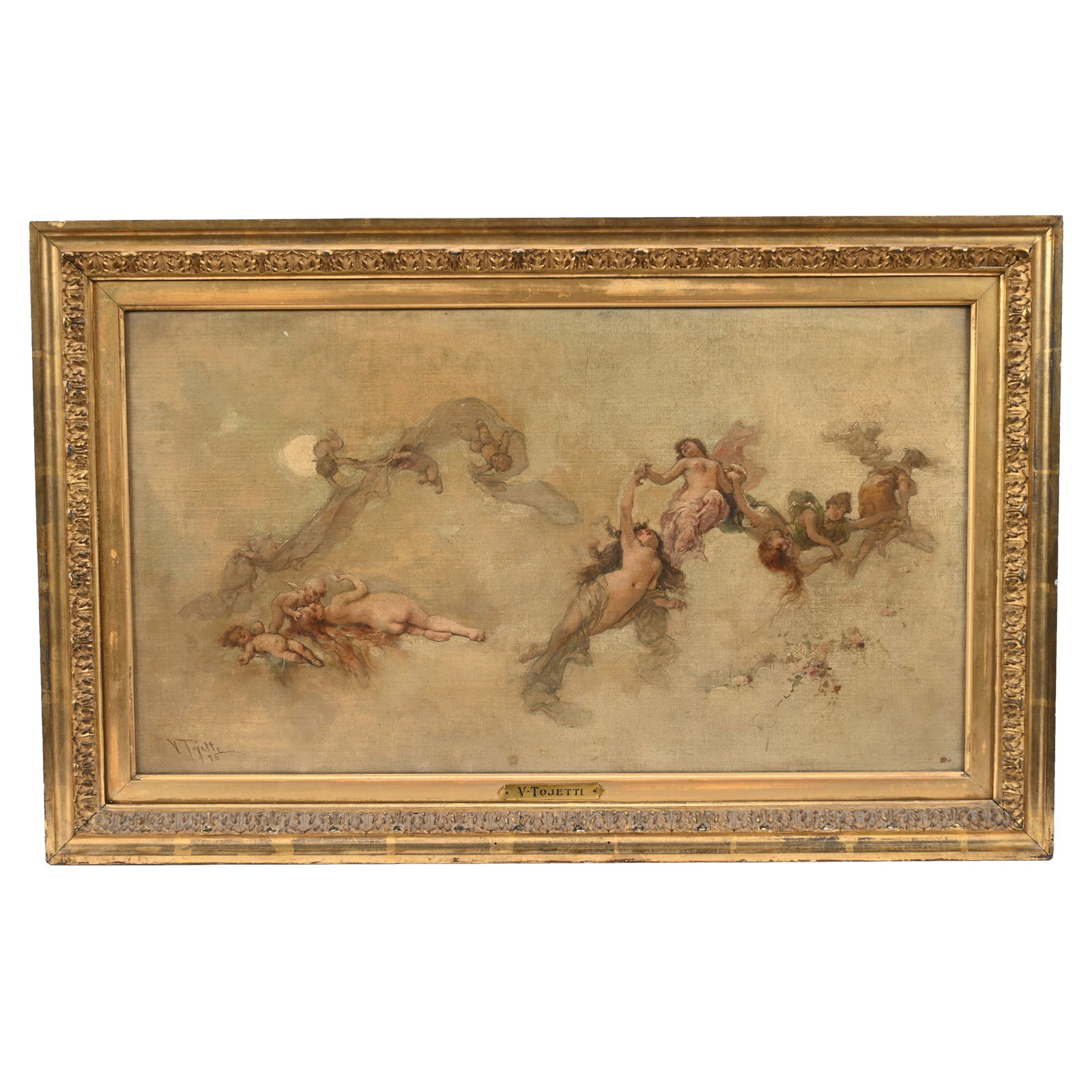 Oil Painting By V. (Virgilio) Tojetti (1851-1901) (1 of 4)