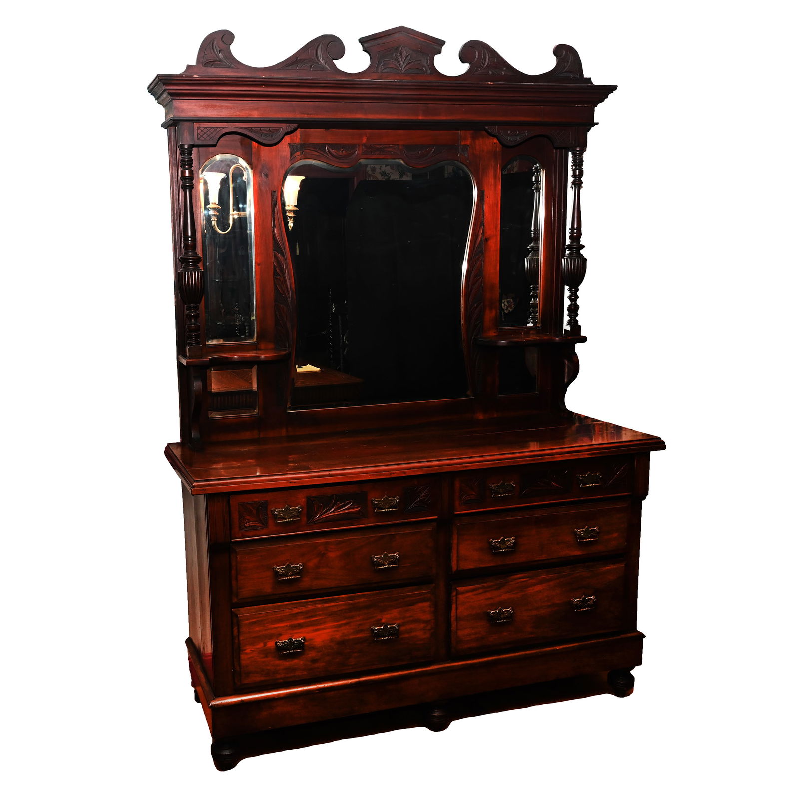 Walnut Buffet, Carved Leaf Design (1 of 5)