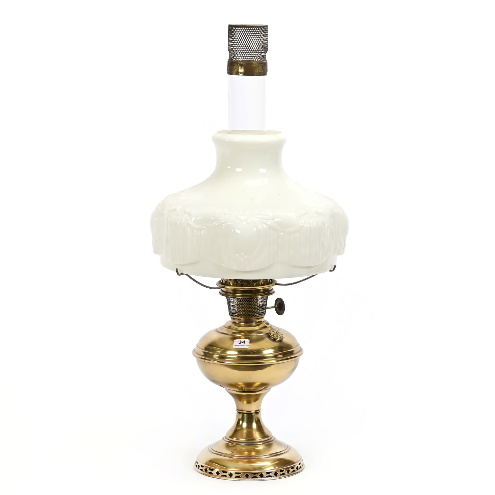 Original Aladdin Kerosene Lamp, Brass Base (1 of 4)