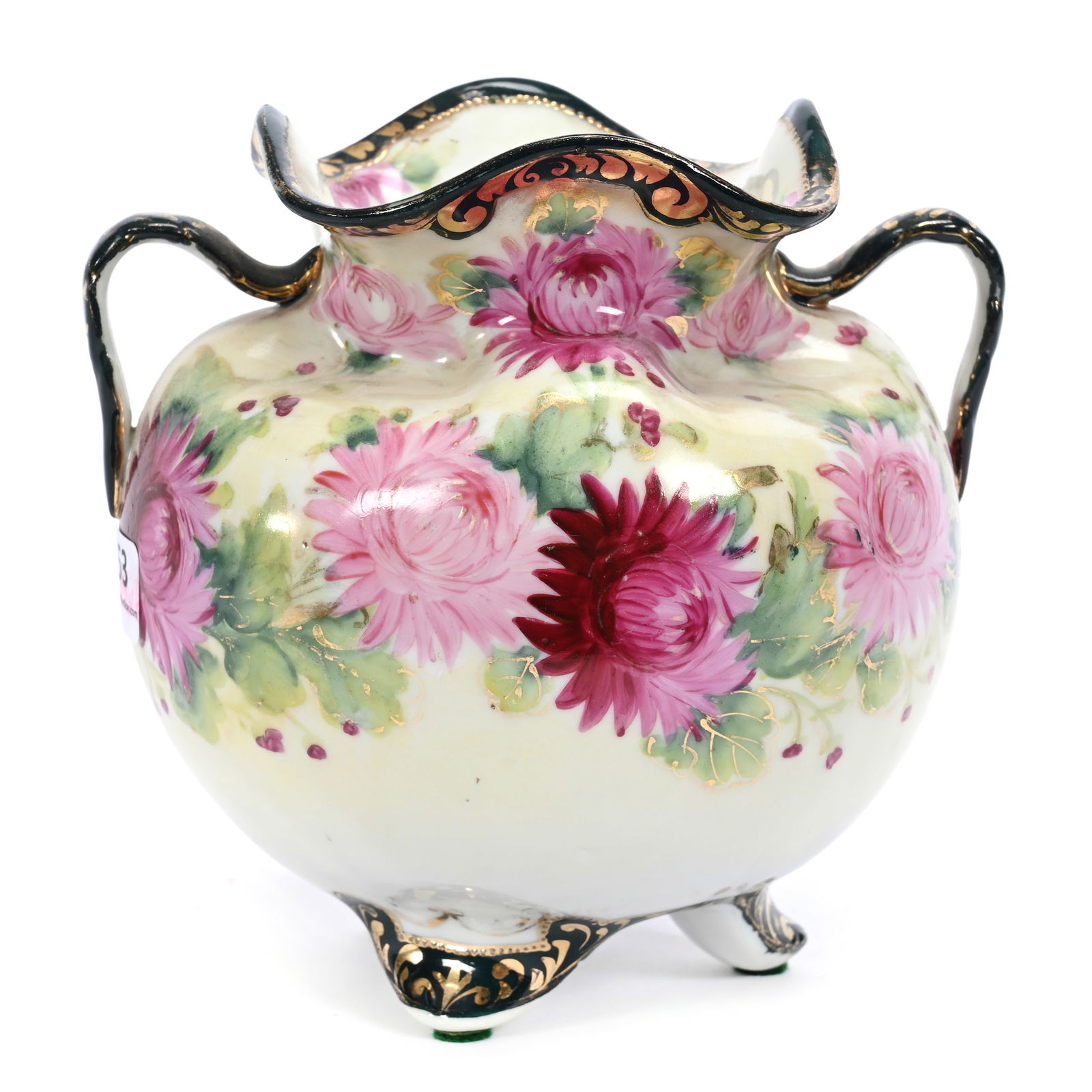 Vase, Two Handles, Unmarked Nippon Style (1 of 3)