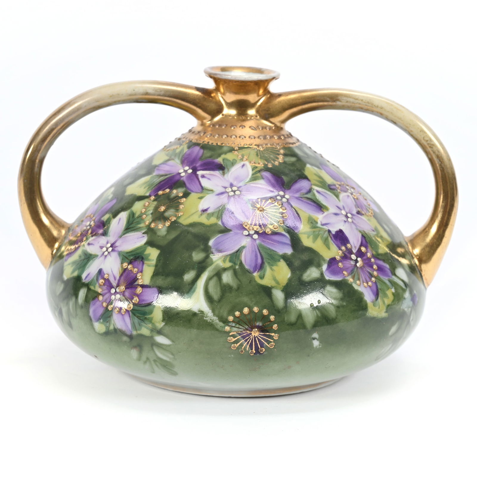 Vase, Two Handles, Unmarked Nippon Style (1 of 3)