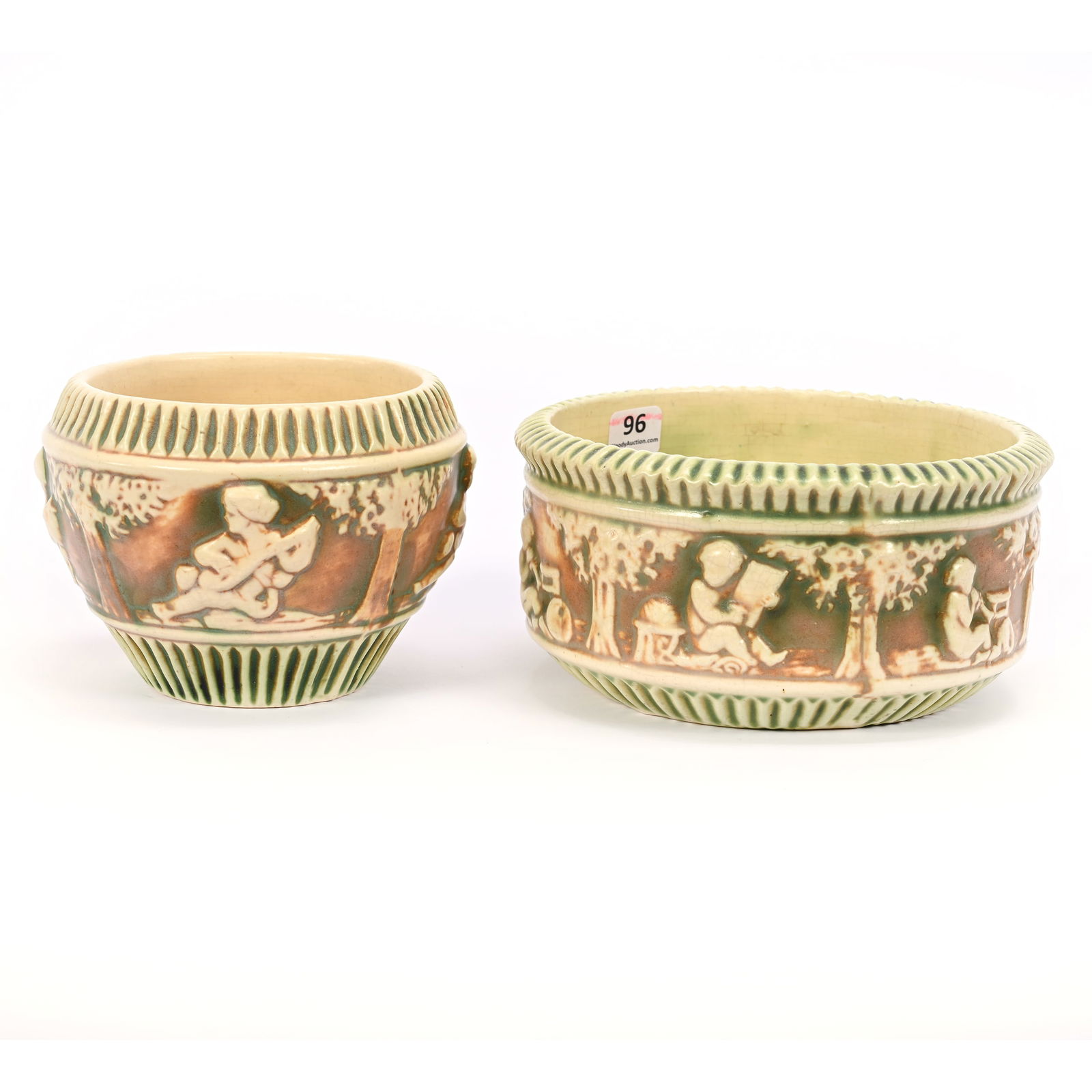 (2) Bowls, Unmarked Roseville Art Pottery (1 of 3)