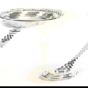 Compote, Gorham Sterling #1140: Compote, Gorham Sterling #1140, 6" x 6.25", Weighted Base, Sidlinger Estate Collection, North Carolina.