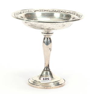 Compote, Gorham Sterling #1140: Compote, Gorham Sterling #1140, 6" x 6.25", Weighted Base, Sidlinger Estate Collection, North Carolina.