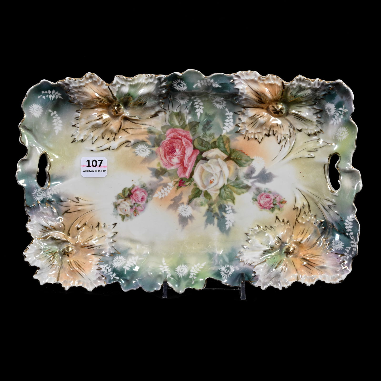 Dresser Tray Marked R.S. Prussia, Carnation Mold (1 of 2)
