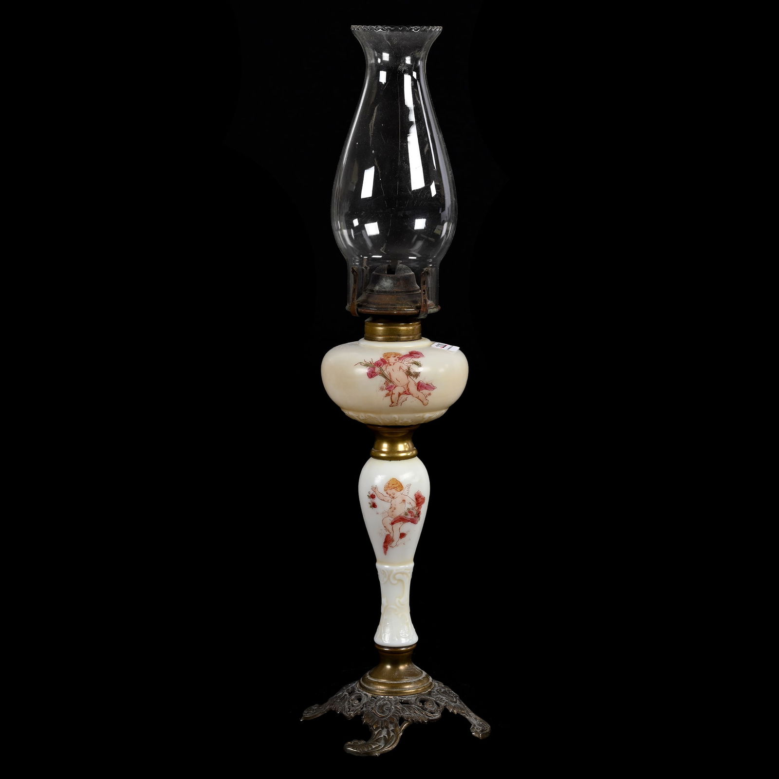 Kerosene Lamp, Unmarked Wave Crest Style (1 of 3)